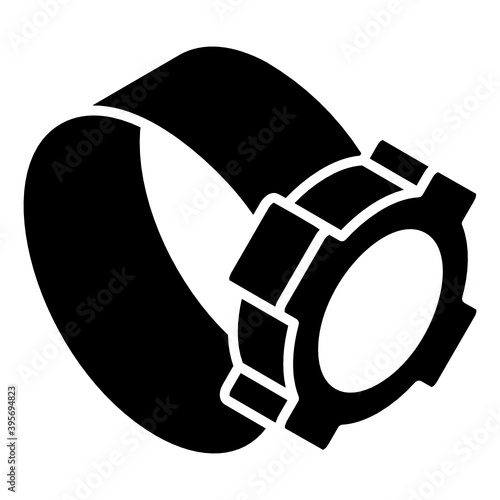 
Editable glyph isometric design of head torch icon
