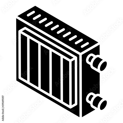 
Winter warmer device, glyph isometric icon of room heater 
