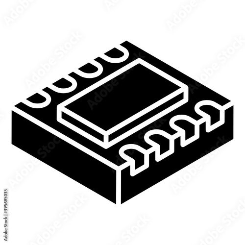 
Electronic component, glyph isometric icon of toggle board 
