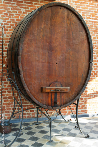Wine barrel embedded in the wall