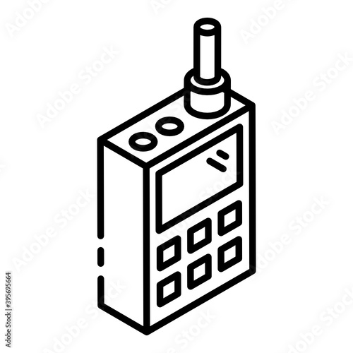 
Glyph isometric icon of walkie talkie in modern design
