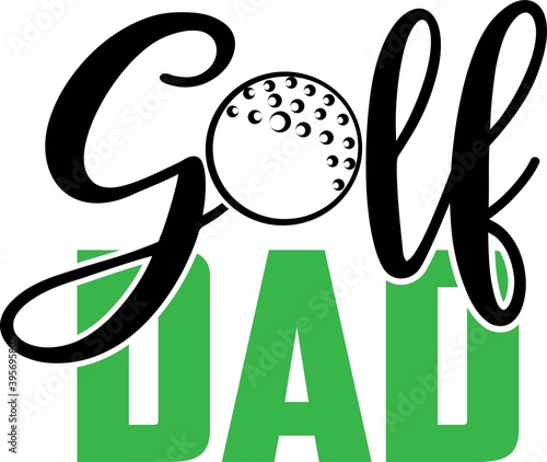 Golf dad on the white background. Vector illustration