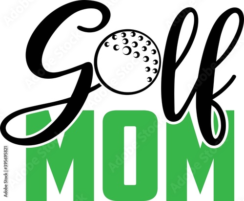 Golf mom on the white background. Vector illustration