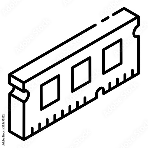 
Trendy vector style of a RAM, random access memory 
