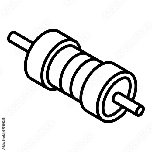 
Autopart tool, glyph isometric icon of coil 
