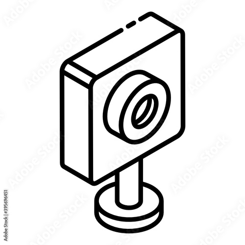 
Modern technology icon of vintage webcam, glyph isometric style vector 
