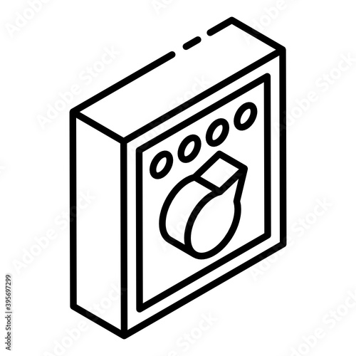 

Electric rotary changeover switch icon of glyph isometric
