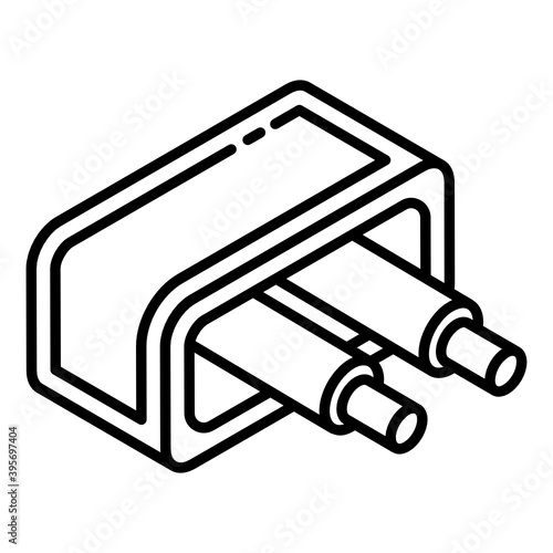 
Polyester capacitor icon of glyph isometric style, battery component  
 photo