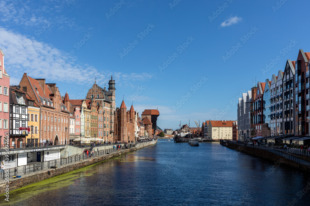  Gdansk, Old Town - historic buildings on the banks of the River Motlawa, Poland