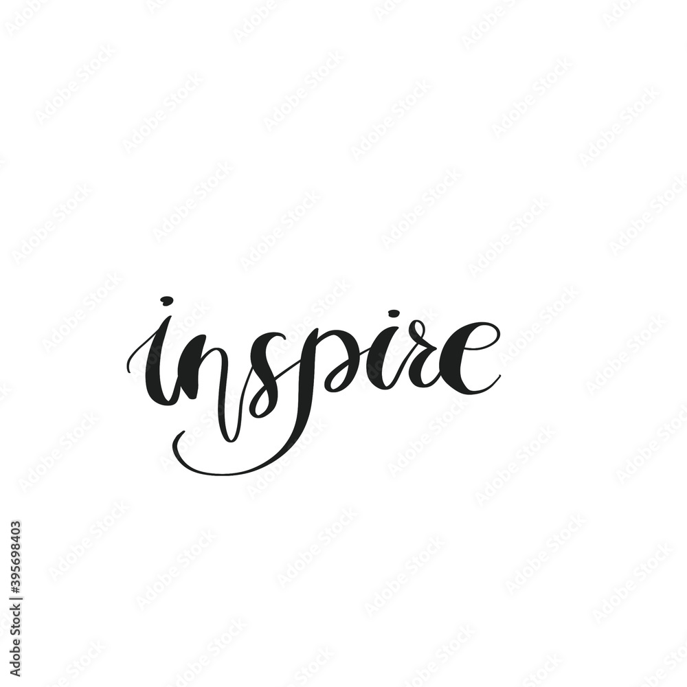Inspire Isolated On A White Background Hand Drawn Illustration