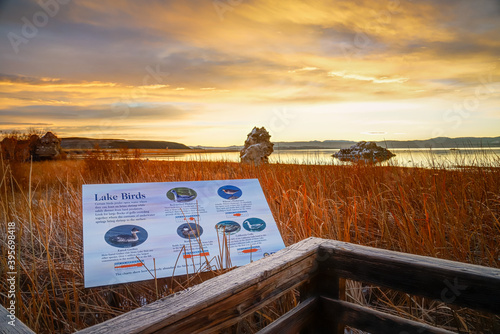 LEE VINING, CALIFORNIA, UNITED STATES - Nov 14, 2020: Mono Lake County Park Interpretive Signage photo