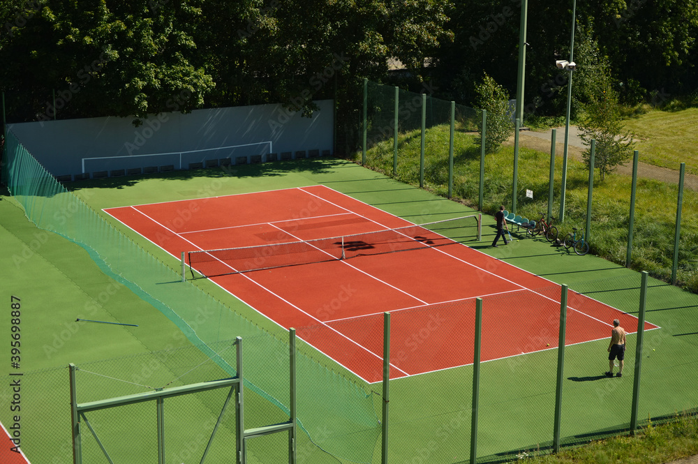 Fototapeta premium Tennis court, top view. Silesian Park Chorzow.
