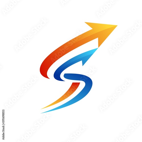 Letter s arrow logot template