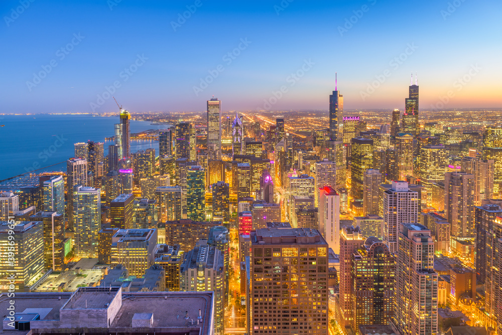 Obraz premium Chicago, Illinois, USA Skyline