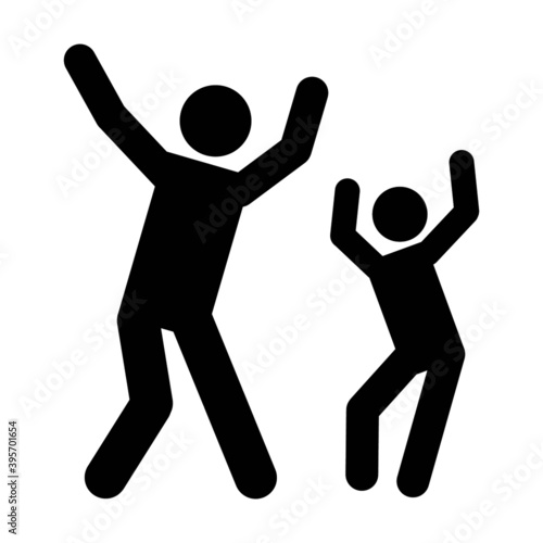 Dance concept icon - Vector illustration of two dancers silhouettes 