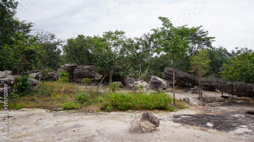 Landscape of natural Rock formation at Phu Phra Bat is a historical park Udon Thani