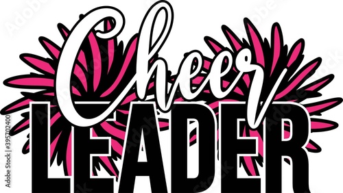 Cheer leader on the white background. Vector illustration