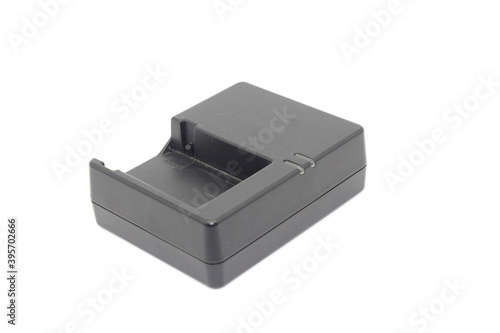 DSLR camera battery charger on white background