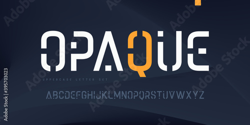 Vector linear sans uppercase letter set, alphabet, typography