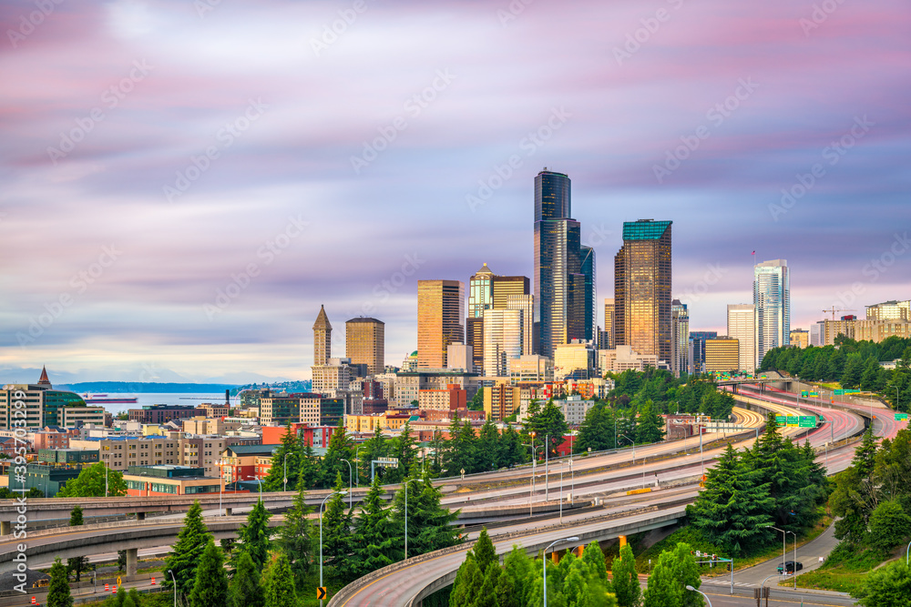 Fototapeta premium Seattle, Washington, USA downtown city skyline