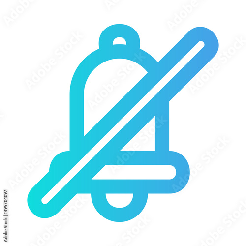 Notification Off icon vector illustration in gradient style for any projects