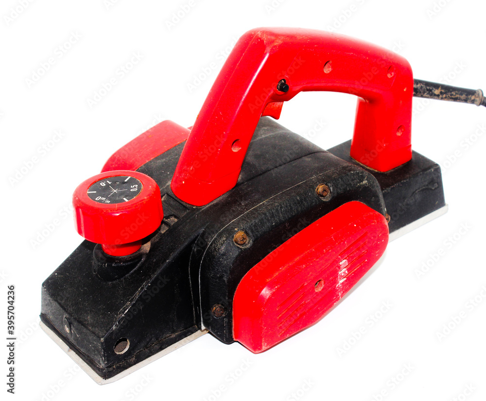A picture of wood cutting machine isolated on white background A picture of wood cutting machine isolated on white background