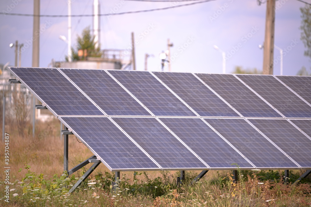 group of photovoltaic panels. changing environment. solar energy group of photovoltaic panels. changing environment. solar energy