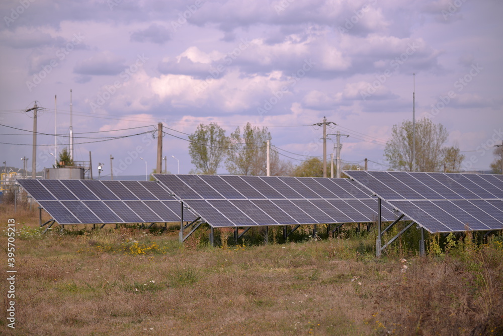group of photovoltaic panels. changing environment. solar energy group of photovoltaic panels. changing environment. solar energy