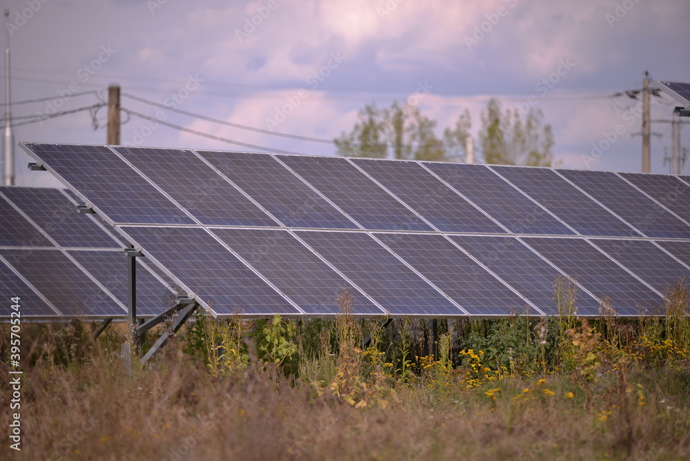 group of photovoltaic panels. changing environment. solar energy group of photovoltaic panels. changing environment. solar energy