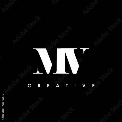MV Letter Initial Logo Design Template Vector Illustration