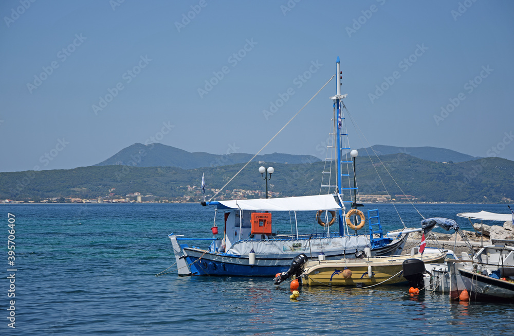 Boote bei Petritis auf Korfu