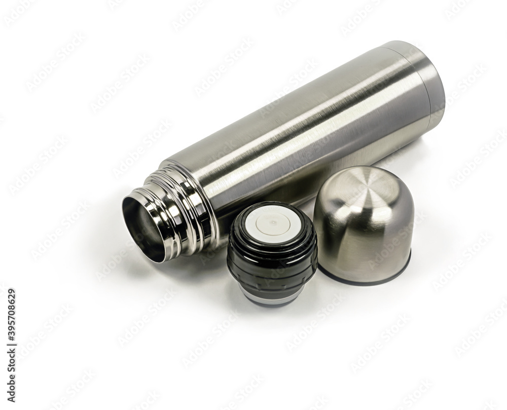A vacuum flask on the isolated white background.
A vacuum flask on the isolated white background.