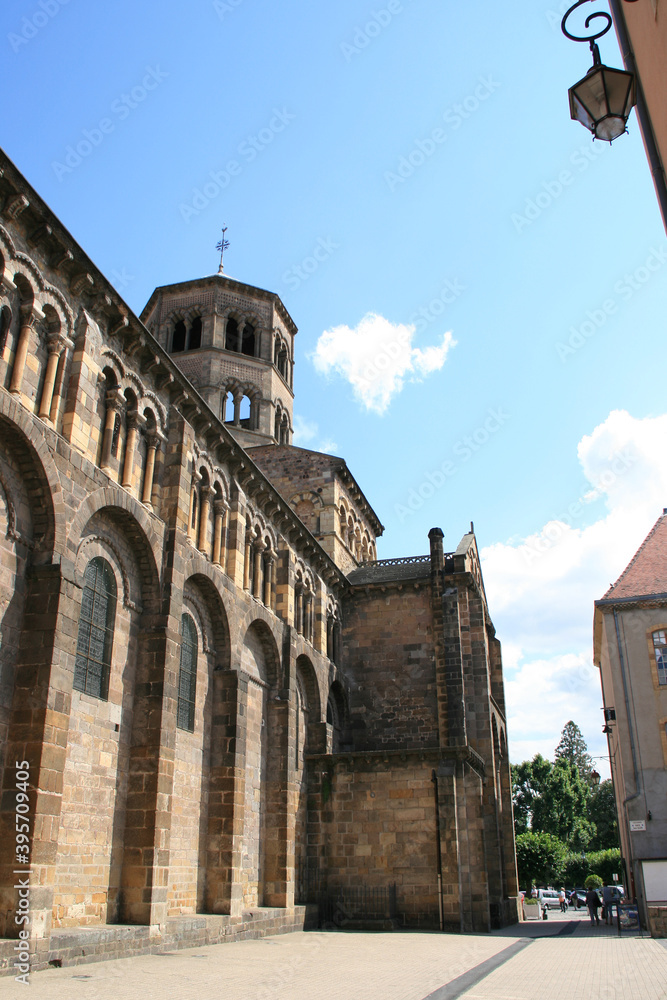 saint-austremoine abbey church in issoire in auvergne (france)