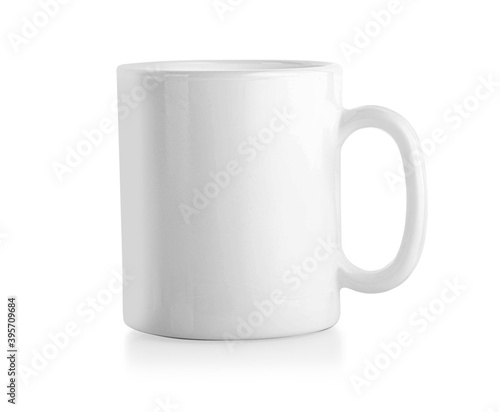 White ceramic mug. Isolated