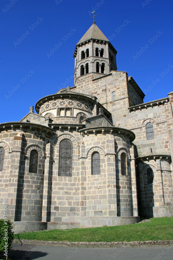 saint-nectaire church in saint-nectaire-le-haut in auvergne (france)