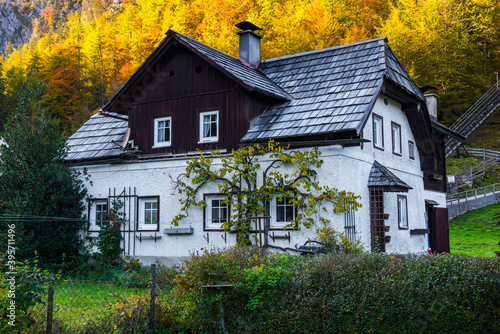 Traditional village house in Hallstatt, Salzburg.