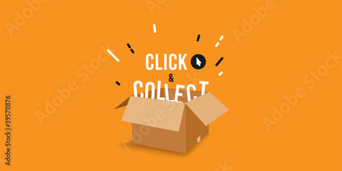Click & collect vector illustration