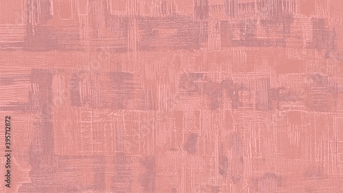 Salmon color rough oil paint strokes on canvas. Messy painting, cross hatching grungy background