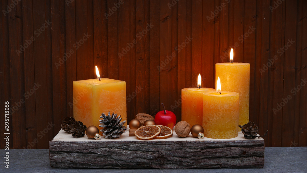 christmas still life with candles