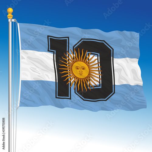 Flag of Argentina with number ten