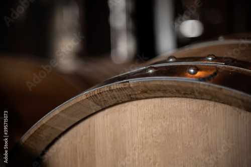 barricas de madera para vino photo