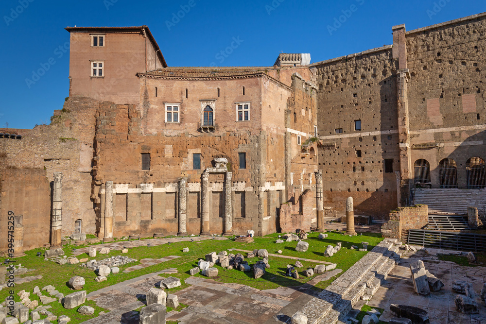Ruins of the Trajan Forum in Rome, Italy