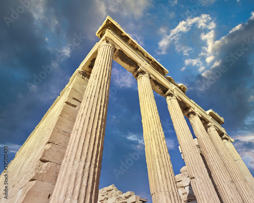 Athens Greece, ionic order ancient temple on Acropolis