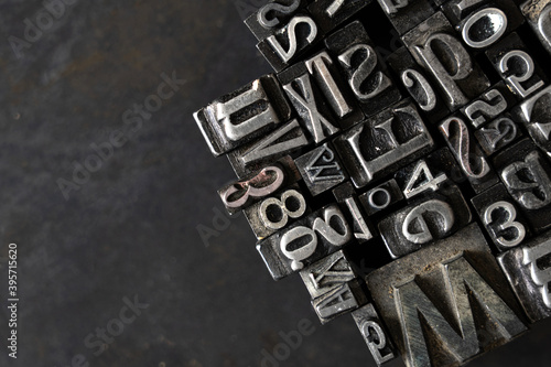 Random letterpress collection for printing photo