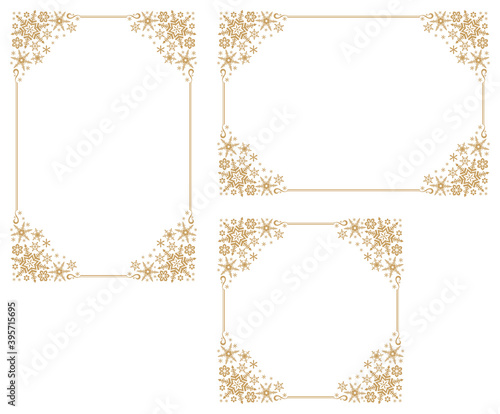 Decorative frame with snowflake theme.Decorative frame with winter theme.A frame that gave a change in size to the same design.Good frame for a4 size paper.Certificate frame.