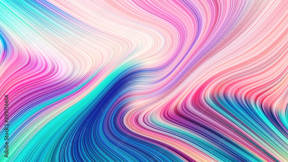 Abstract colored swirling line