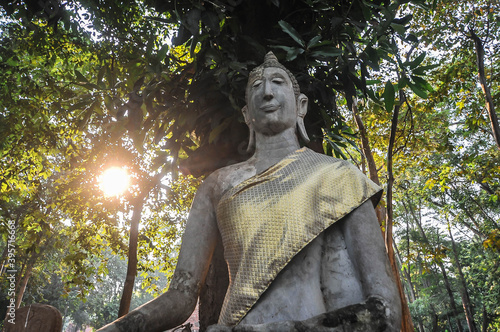 November 21,2020 The Buddha statue as Lopburi art style (The old era of Thailand) at Wat Prakaew temple in Chainat province, Thailand photo