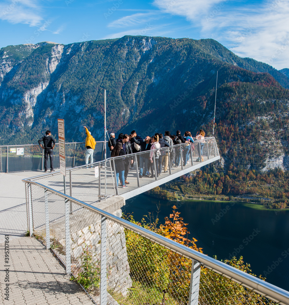 Hallstatt Skywalk World Heritage View. This viewing platform is 350