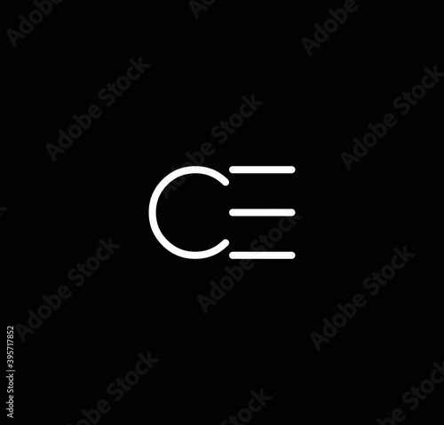 Letter CE alphabet logo design vector. The initials of the letter C and E logo design in a minimal style are suitable for an abbreviated name logo.