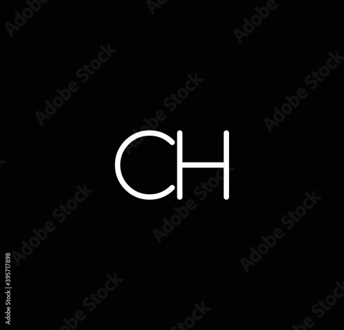 Letter CH alphabet logo design vector. The initials of the letter C and H logo design in a minimal style are suitable for an abbreviated name logo.